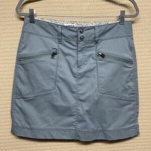 NWOT Athleta Light Blue Zip Pockets Active Midi Skirt Women 6 Indonesia